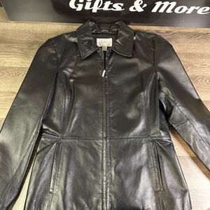 Worthington Black Leather Jacket woman’s medium